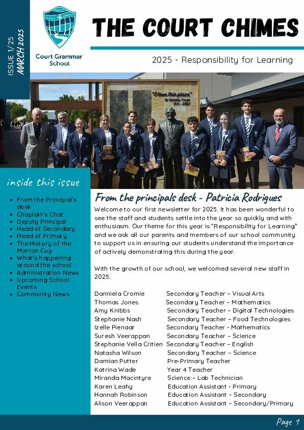 The Court Chimes Newsletter - 1/2025 cover
