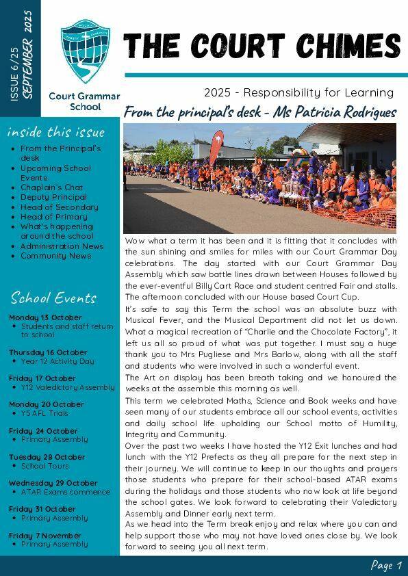 The Court Chimes Newsletter - 6/2025 cover