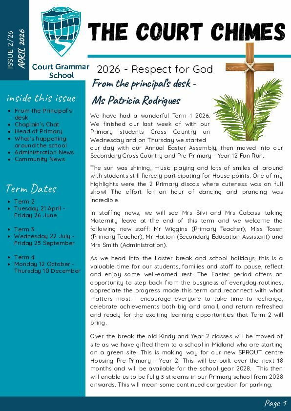 The Court Chimes Newsletter - 2/2026 cover